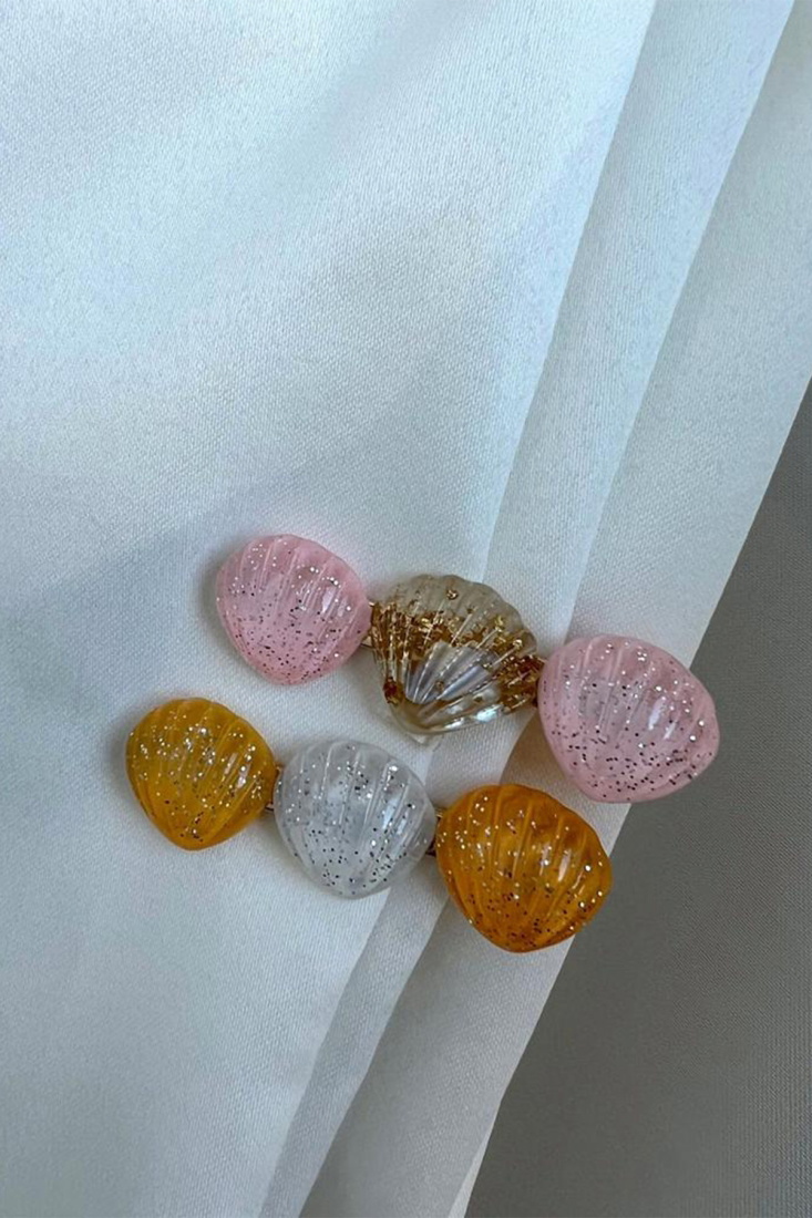 2 Pieces Shell Pattern Buckle Set AK159 - EYYO