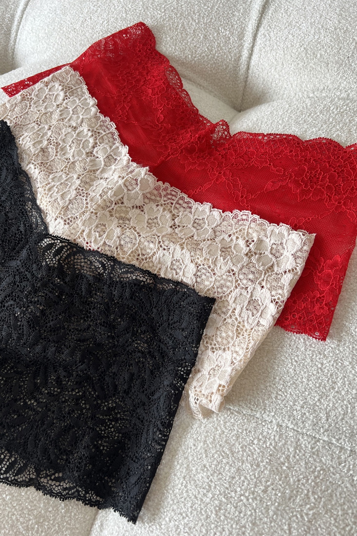 3 Pieces Lace Detail High Waist Briefs ATEL10 - 