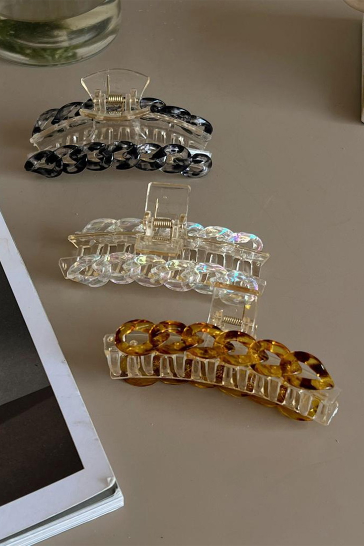 3 Pieces Chain Detail Latch Buckle Set AK129 - EYYO