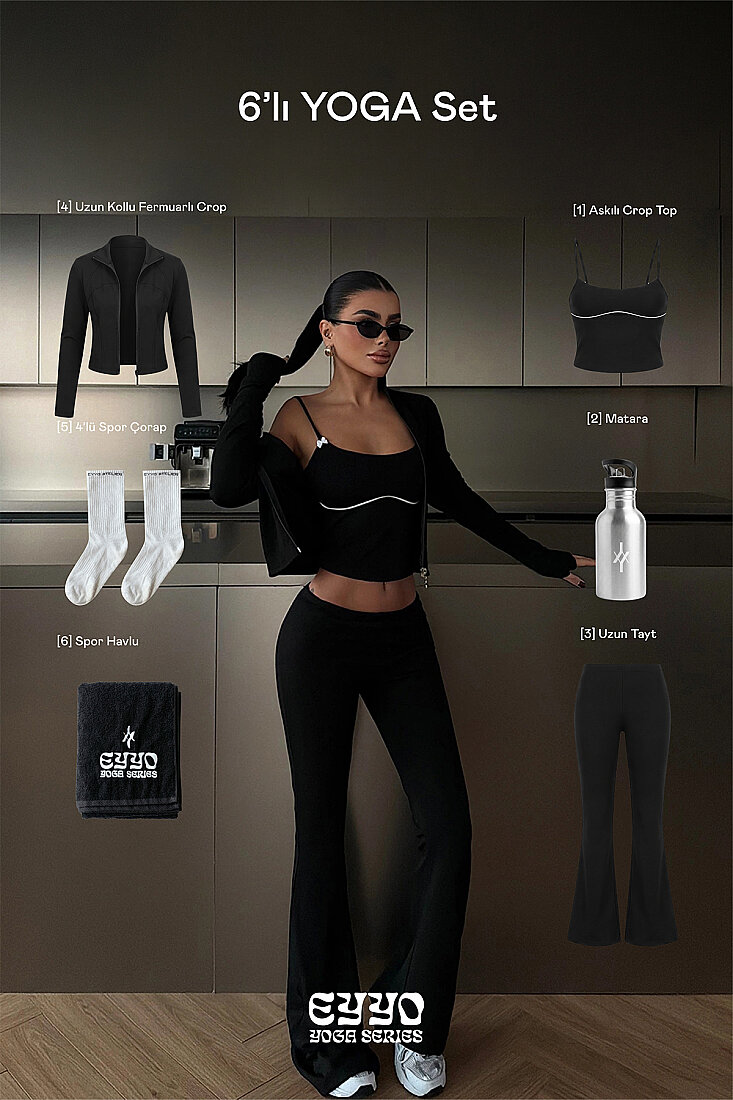 Siyah 6'lı Yoga Set