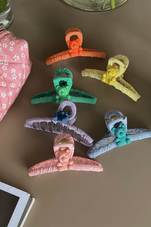 6'lı Renkli Ayıcıklı Mandal Toka Seti Ak123 -