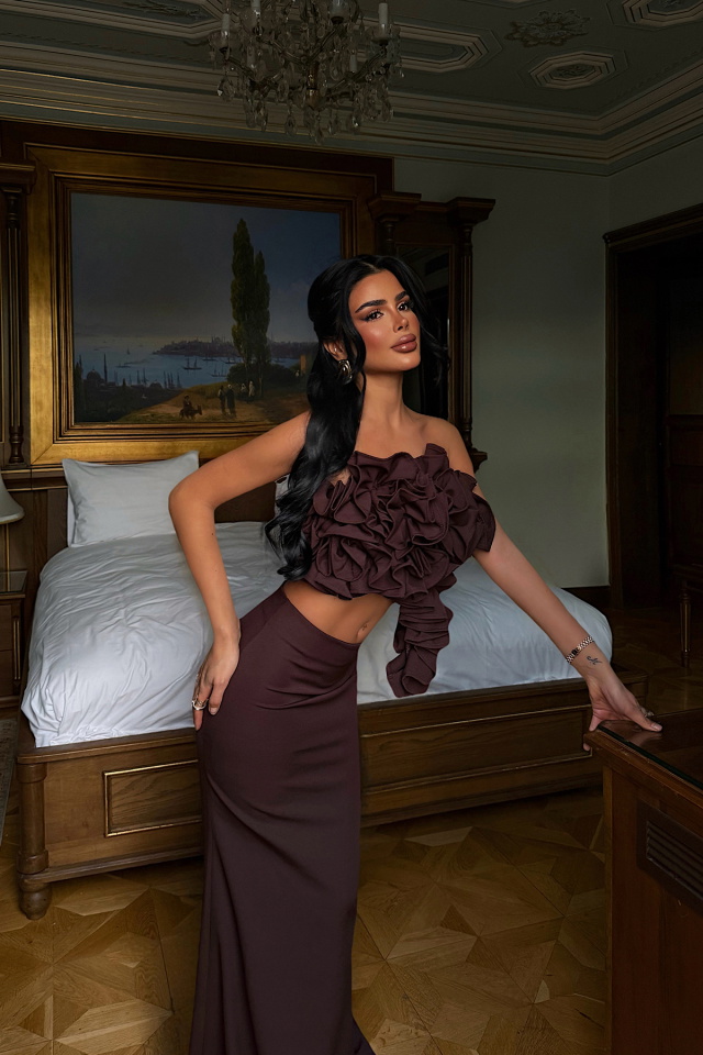 Acı Kahve Ruffle Takım ATE-4433 - 2