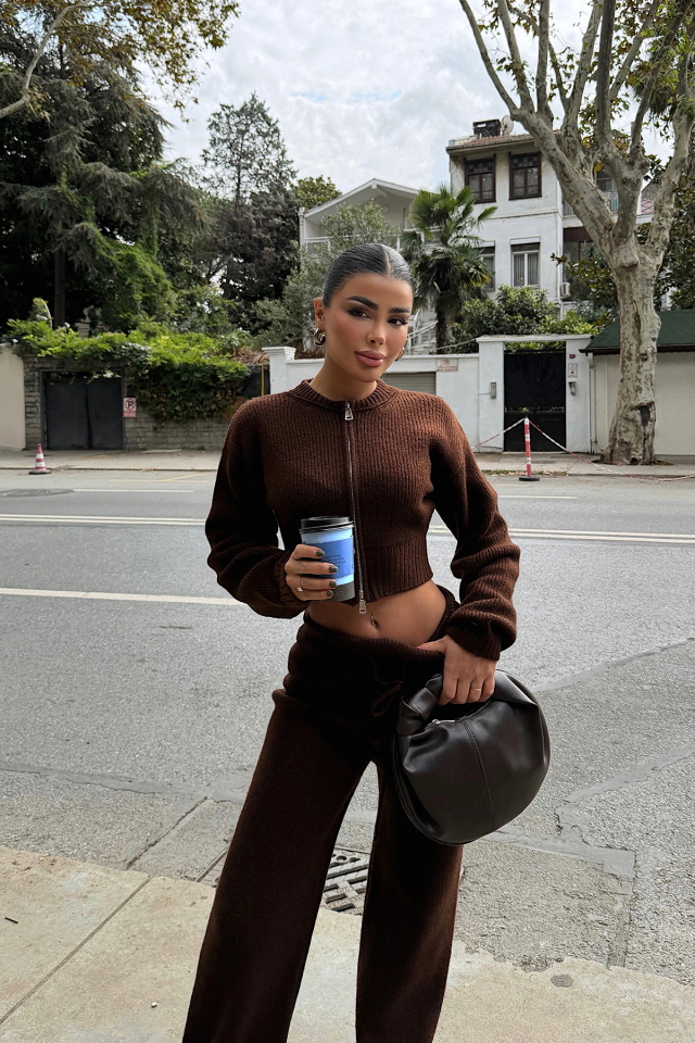 Acı Kahve Zaria Triko Takım ATE-3978 - 2