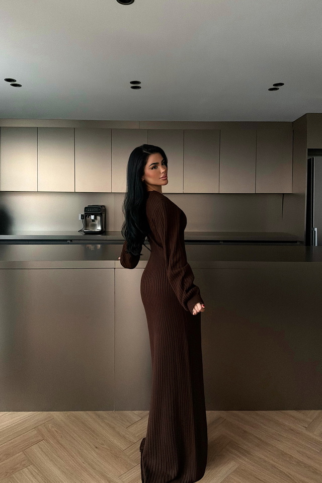 Acı Kahve Ophelie Triko Elbise ATE-4457 - 4