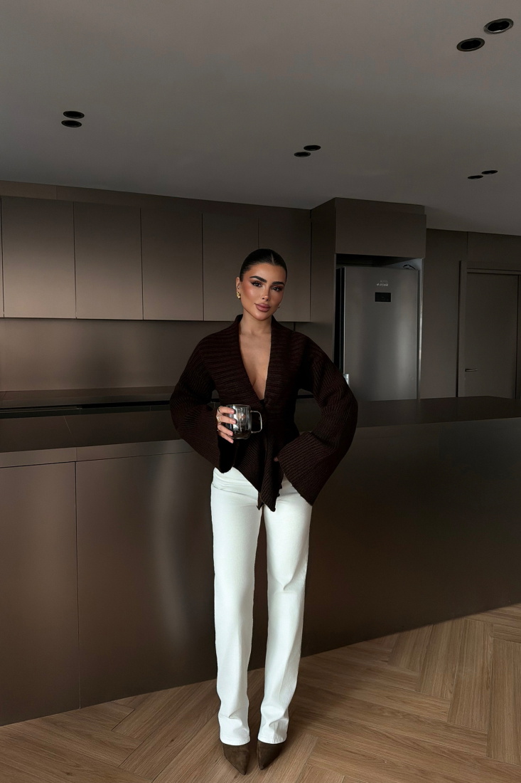 Acı kahve Martinea Triko Hırka ATE-4614 - EYYO