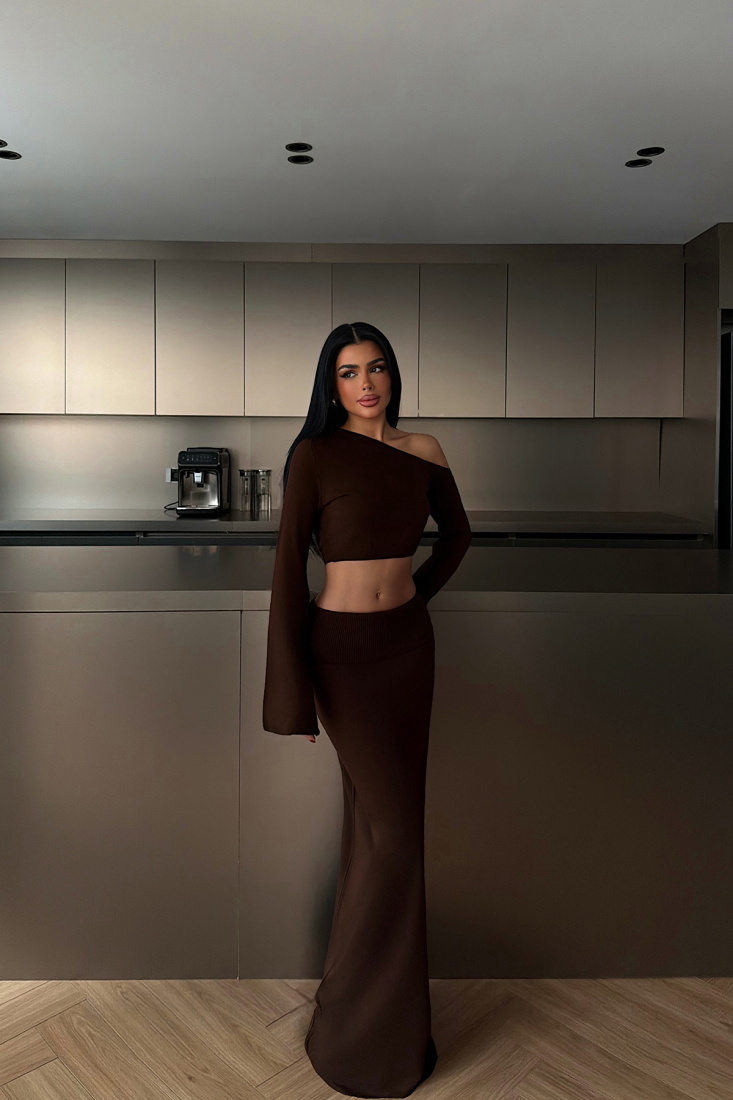 Acı Kahverengi Cashless Triko Takım ATE-4065 - EYYO