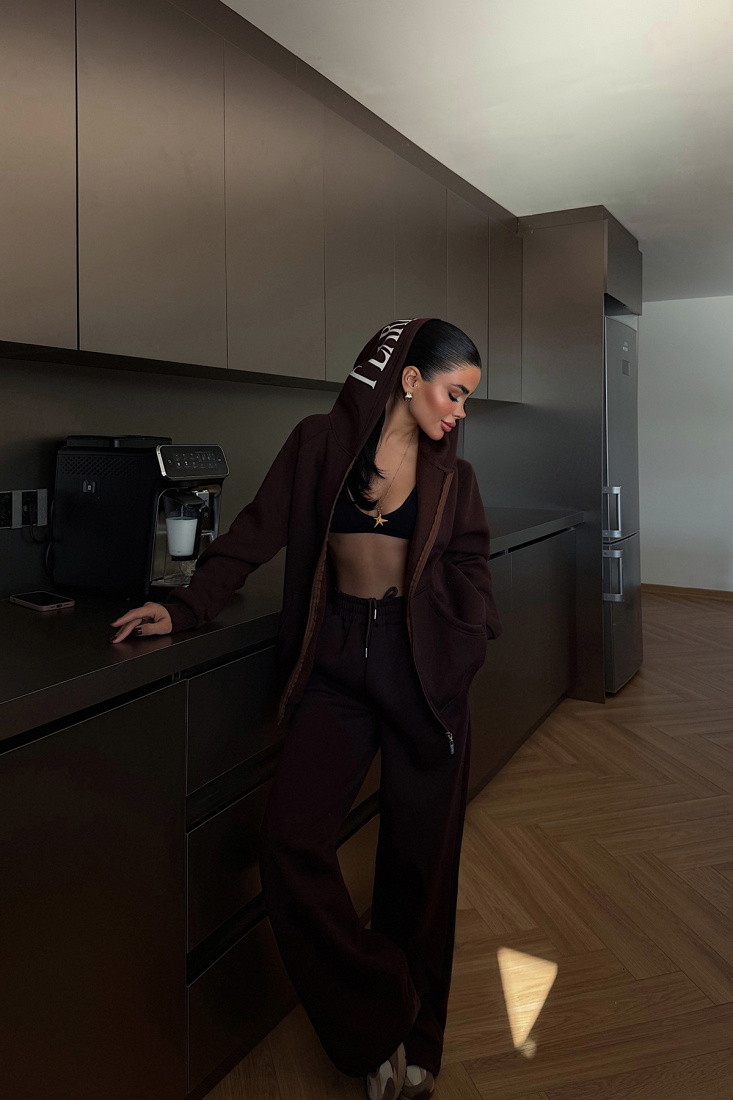 Acı Kahve Bonny Fermuarlı Eşofman Takım ATE-3870 - EYYO