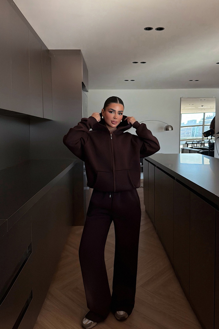 Acı Kahve Bonny Fermuarlı Eşofman Takım ATE-3870 - EYYO