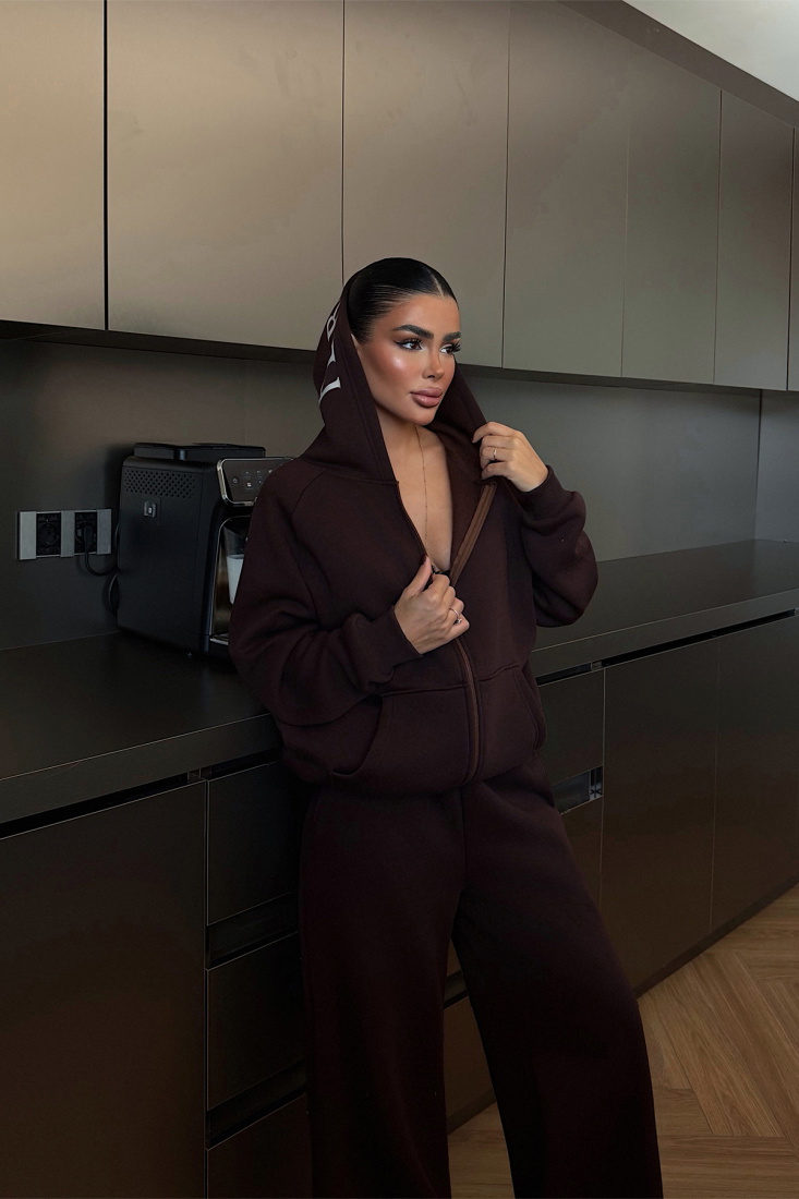 Acı Kahve Bonny Fermuarlı Eşofman Takım ATE-3870 - EYYO