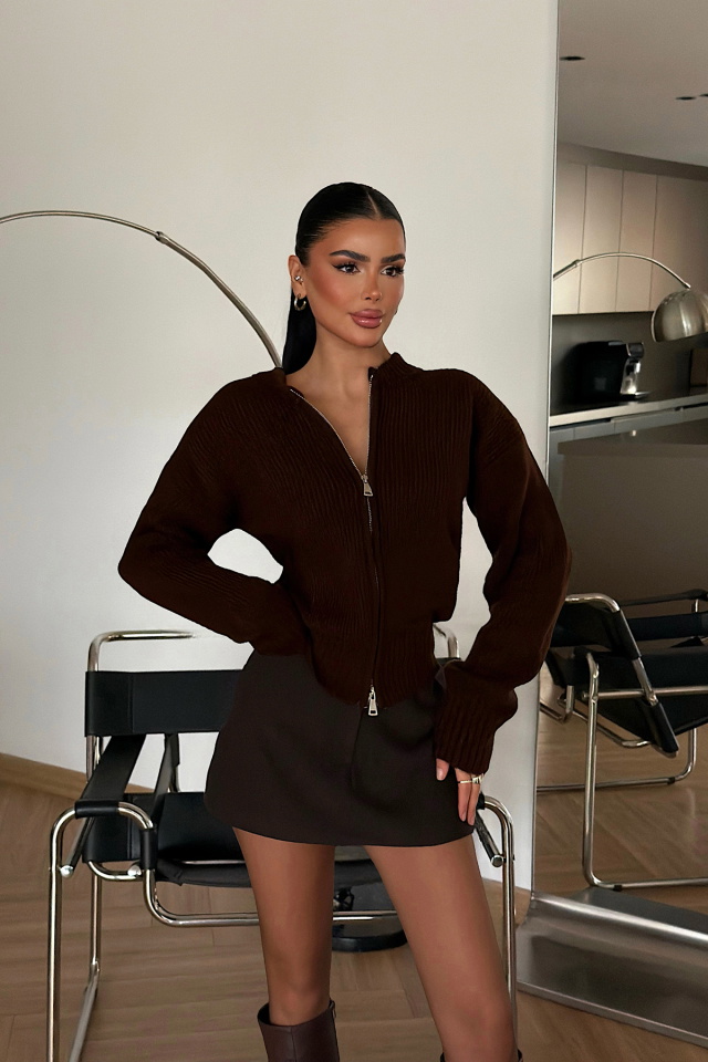 Acı Kahve Lilja Triko Hırka ATE-4058 - 1