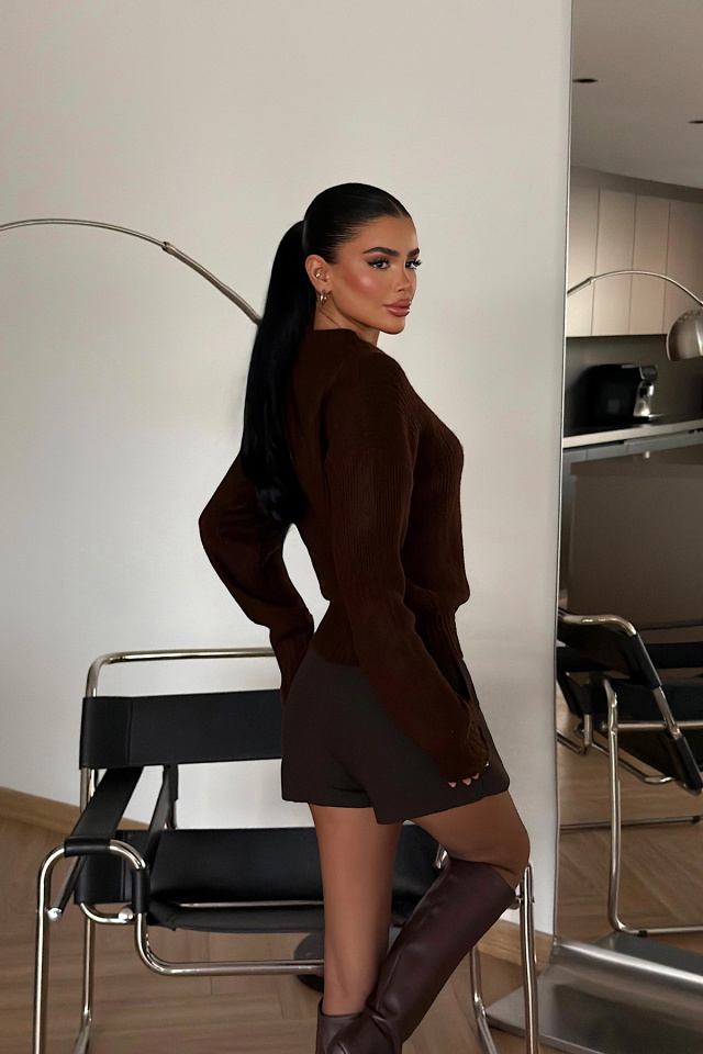 Acı Kahve Lilja Triko Hırka ATE-4058 - 4