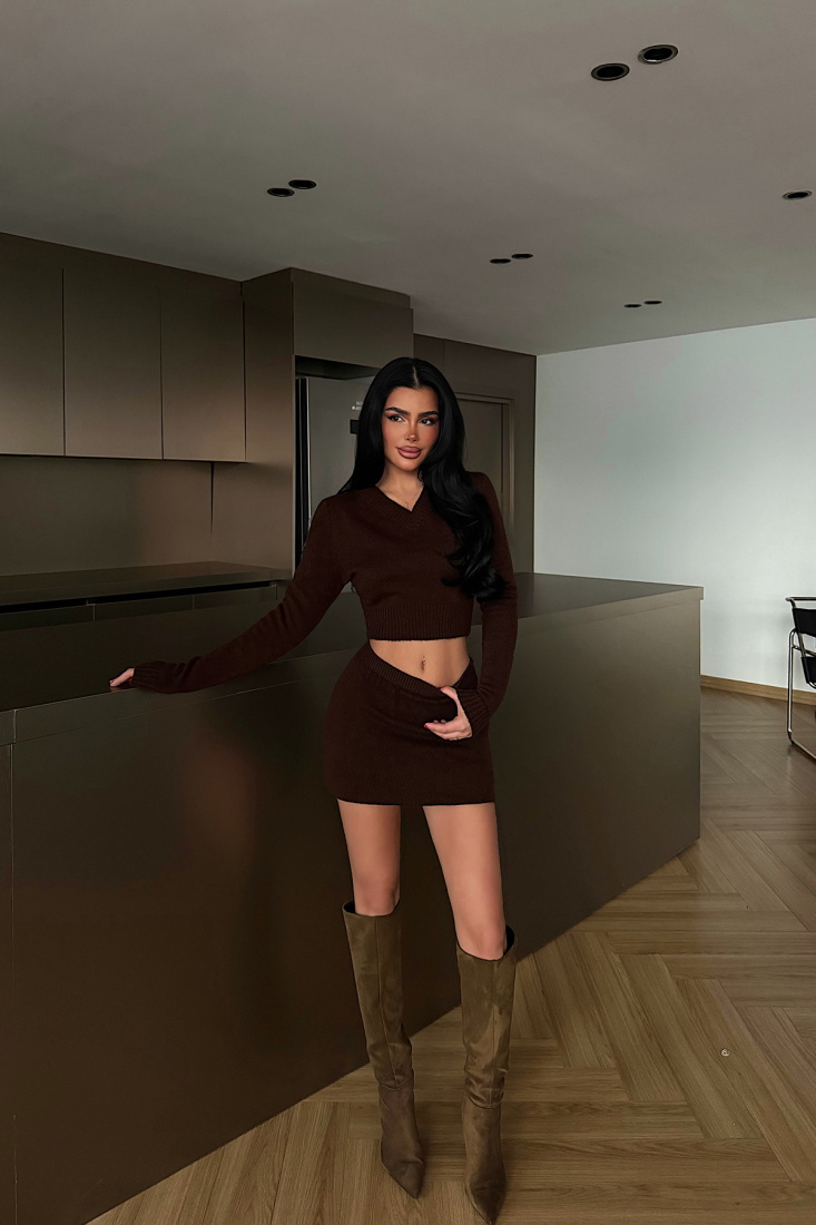 Acı Kahve İlue Triko Takım ATE-4368 - EYYO