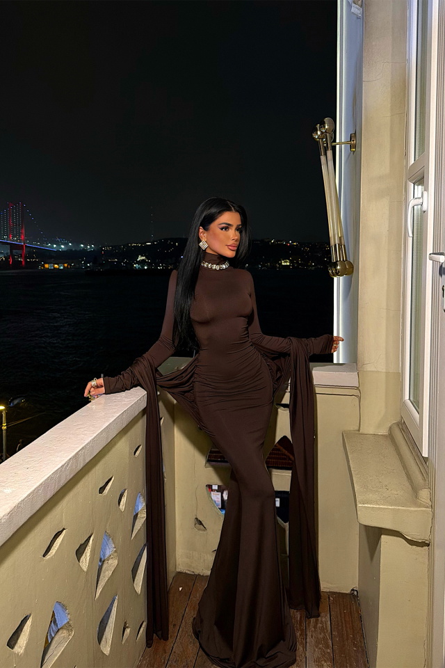Acı Kahve Arkua Elbise ATE-4435 