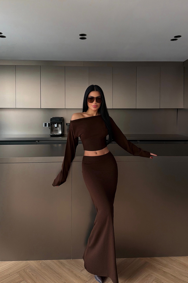 Acı Kahve Slayha Triko Takım ATE-4068 - EYYO