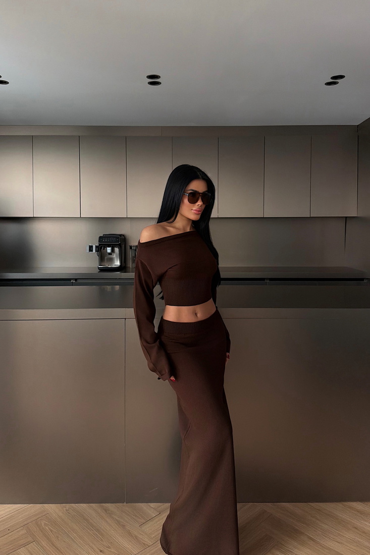 Acı Kahve Slayha Triko Takım ATE-4068 - EYYO