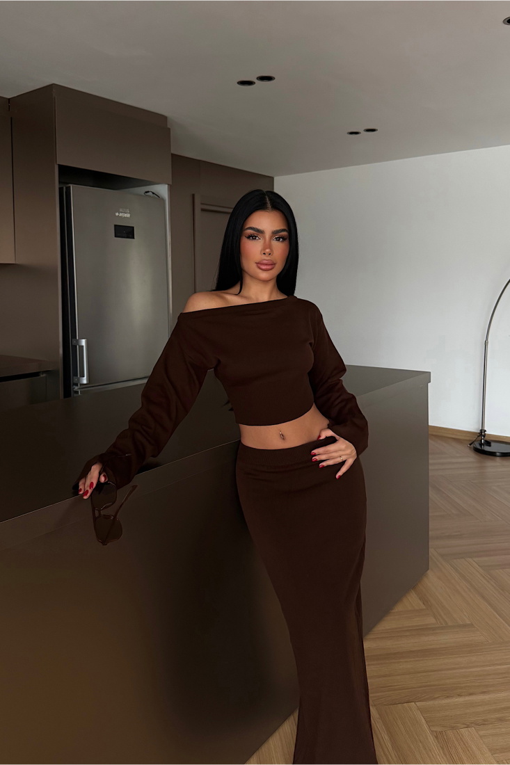 Acı Kahve Slayha Triko Takım ATE-4068 - EYYO