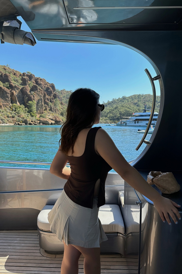 Acı Kahve Yırtmaç Detay Crop Top ATE6341 - EYYO