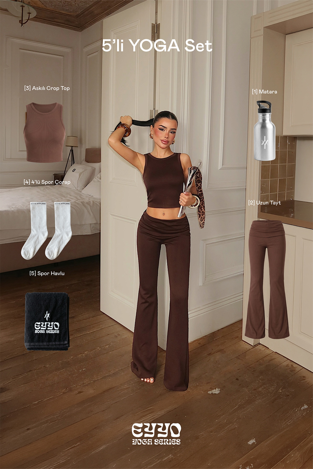 Acı Kahverengi Bisu 5'li Yoga Set - 1
