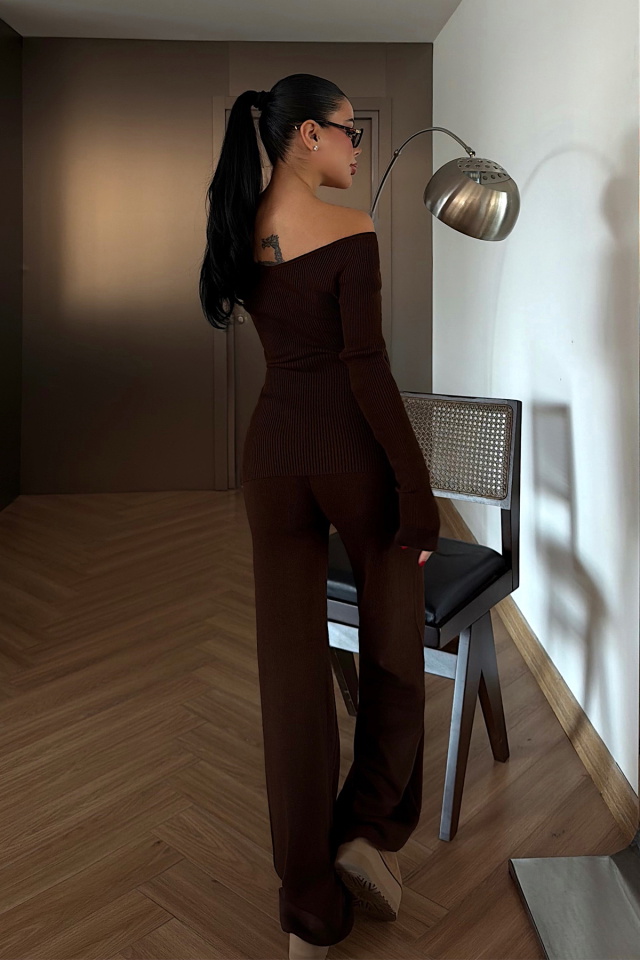 Acı kahve Bowie triko takım ATE-4275 - 4