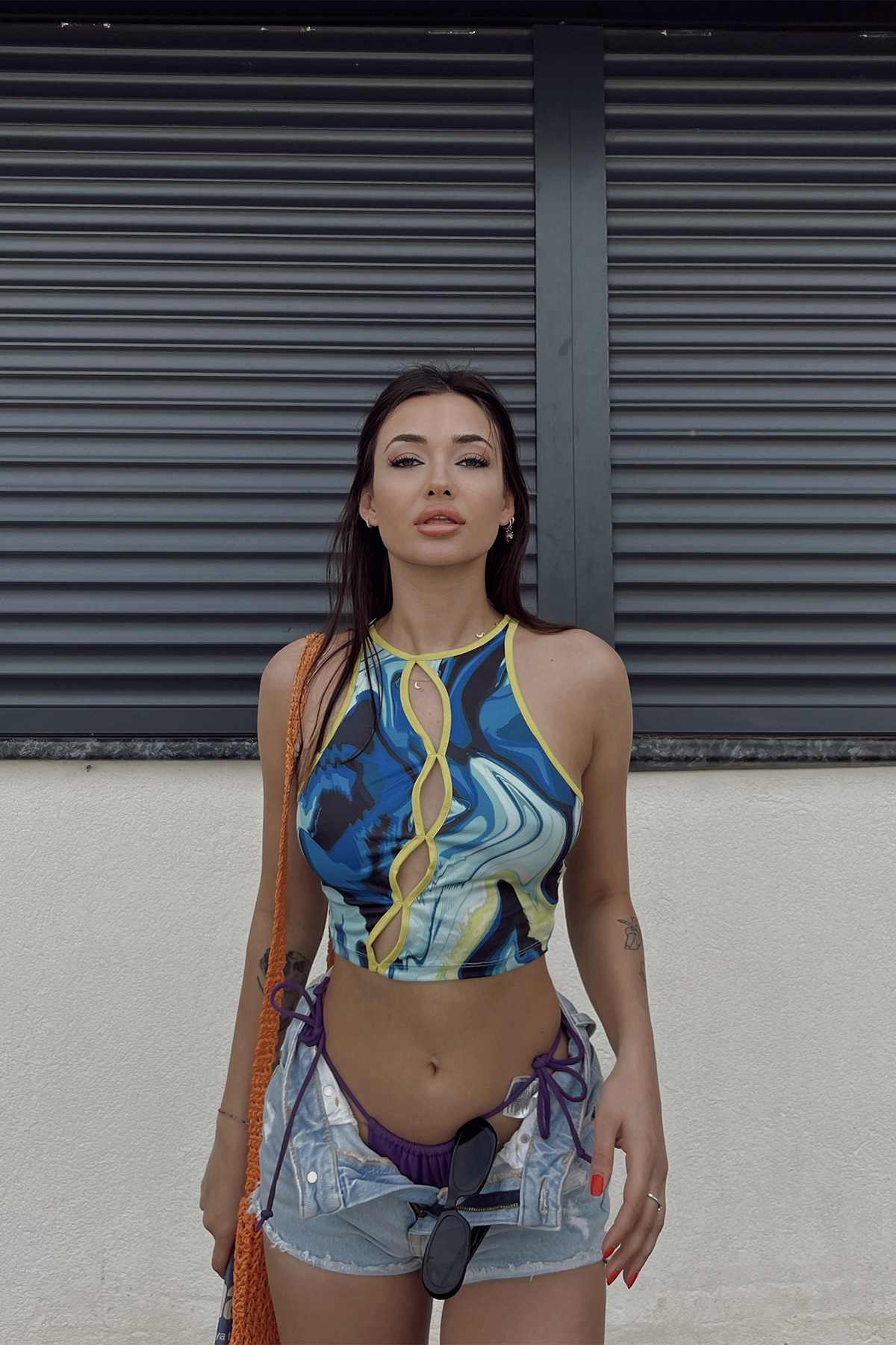 Akışkan Desen Crop Top - 4
