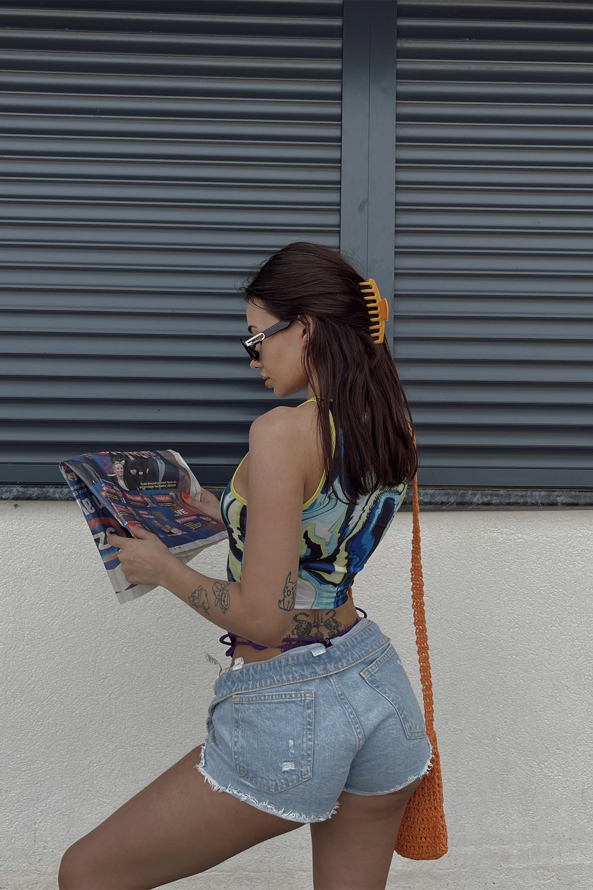Akışkan Desen Crop Top - 5