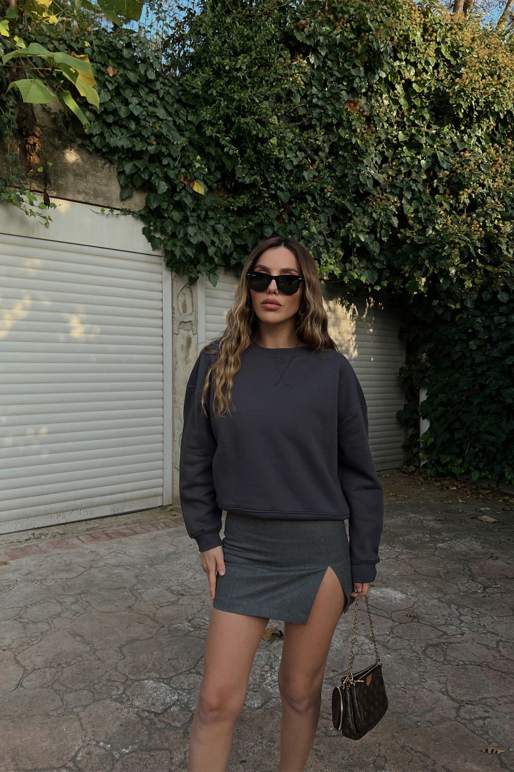 Anthracite Basic Sweat ATE2552 - EYYO