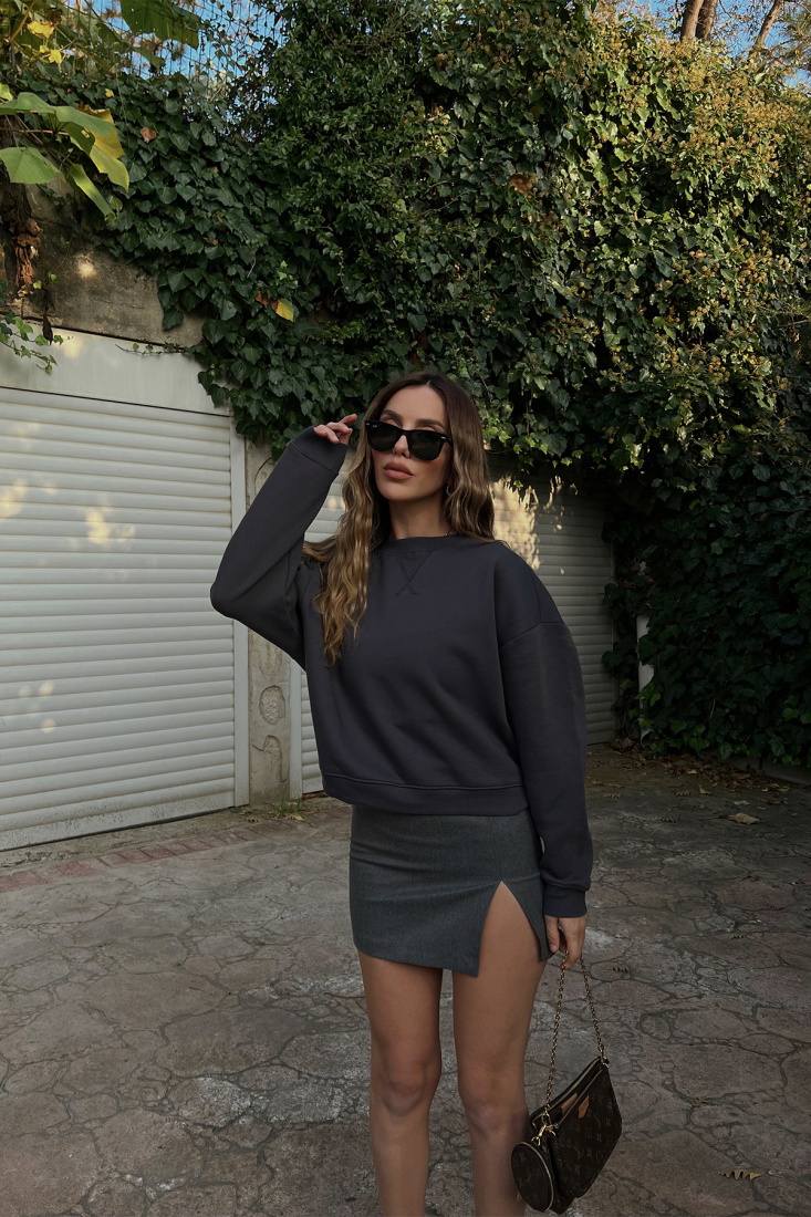 Anthracite Basic Sweat ATE2552 - EYYO