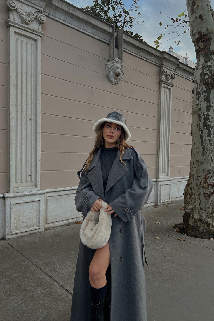 Anthracite Oversize Cache Coat ATE2924 - EYYO