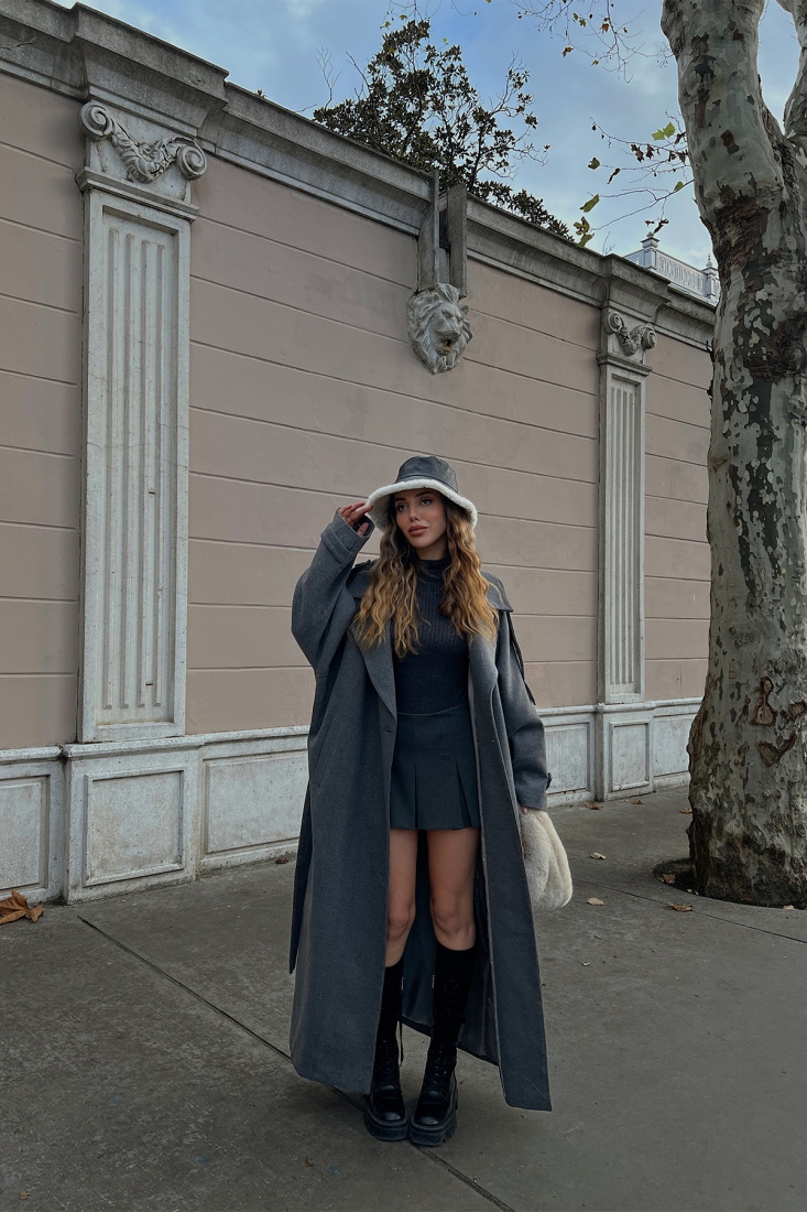 Anthracite Oversize Cache Coat ATE2924 - EYYO