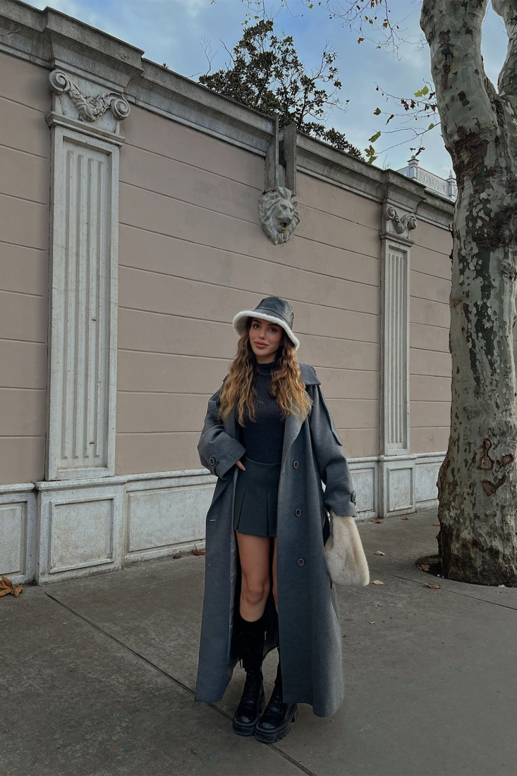 Anthracite Oversize Cache Coat ATE2924 - EYYO