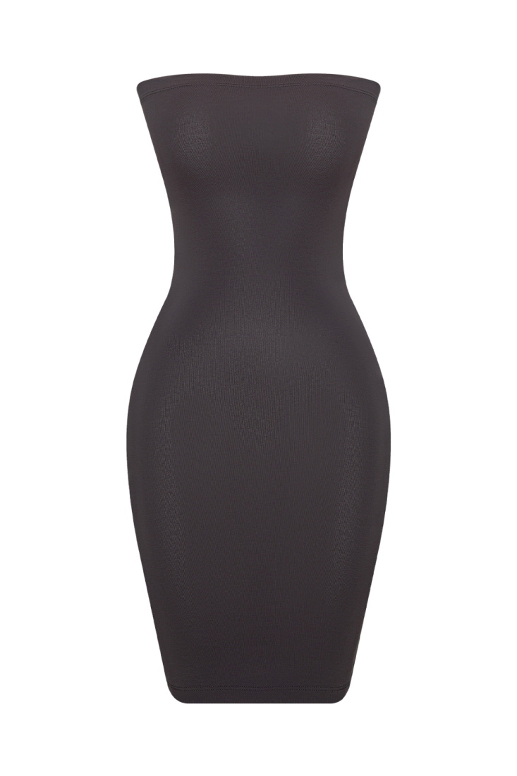 Anthracite Color Basic Mini Dress ATE231 - EYYO