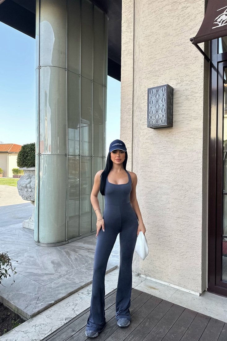 Shine Antrasit Askılı Uzun Tulum ATE8690 - EYYO