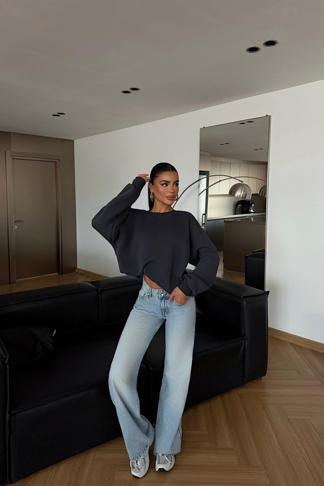 Antrasit Alus Sweatshirt ATE-4722 - 2