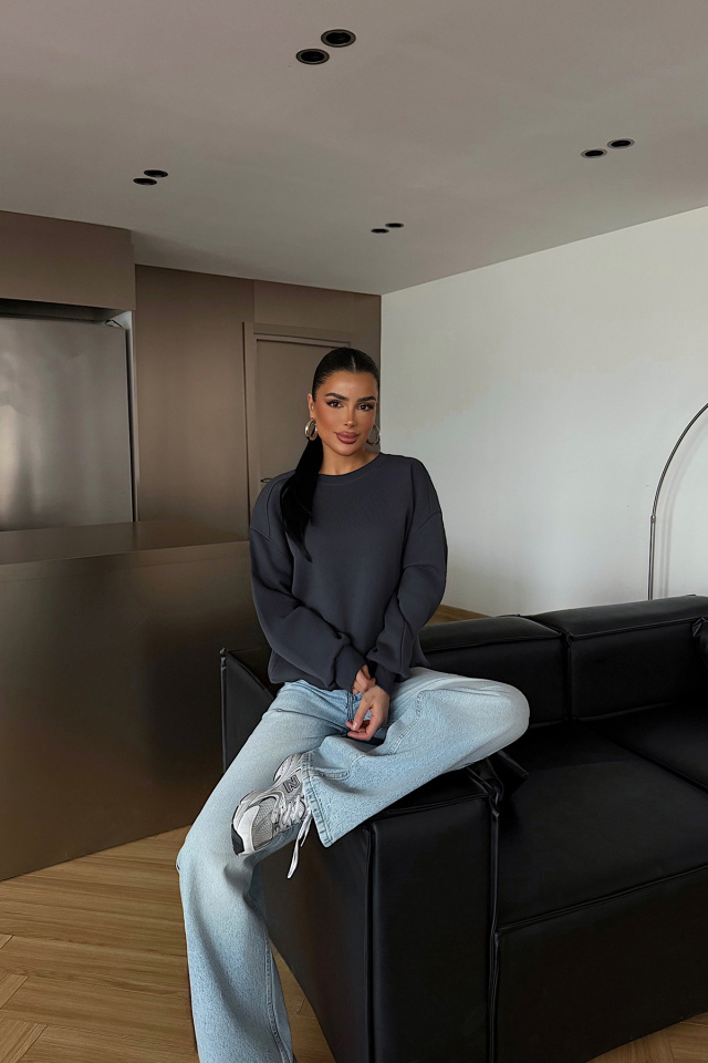 Antrasit Alus Sweatshirt ATE-4722 - 3