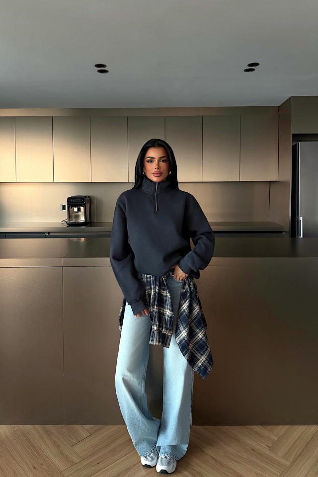 Antrasit Haruko sweatshirt ATE-4612 - 1