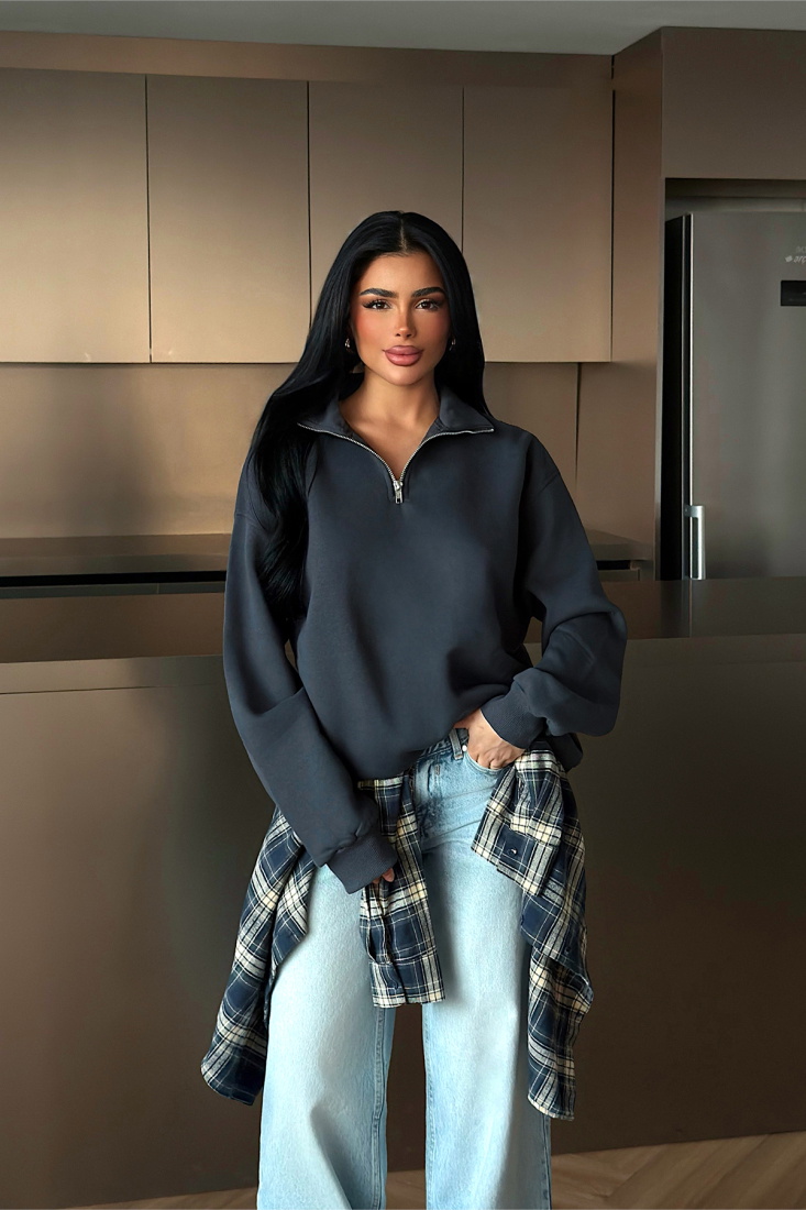 Antrasit Haruko sweatshirt ATE-4612 - EYYO