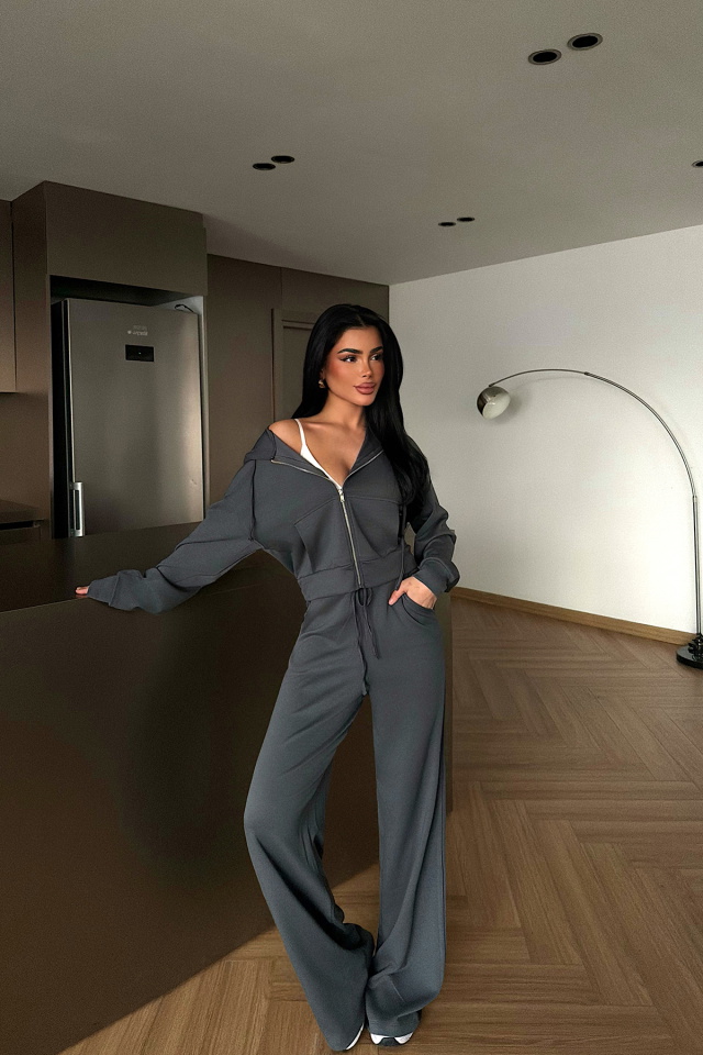 Antrasit Jessalyn eşofman takımı ATE-4681 