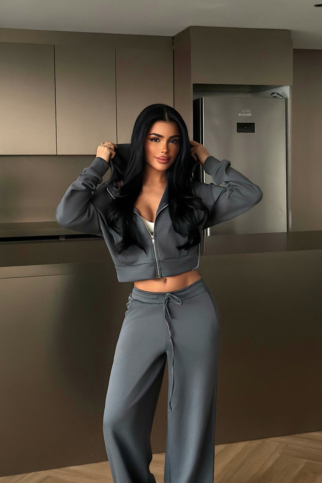 Antrasit Jessalyn eşofman takımı ATE-4681 - 2