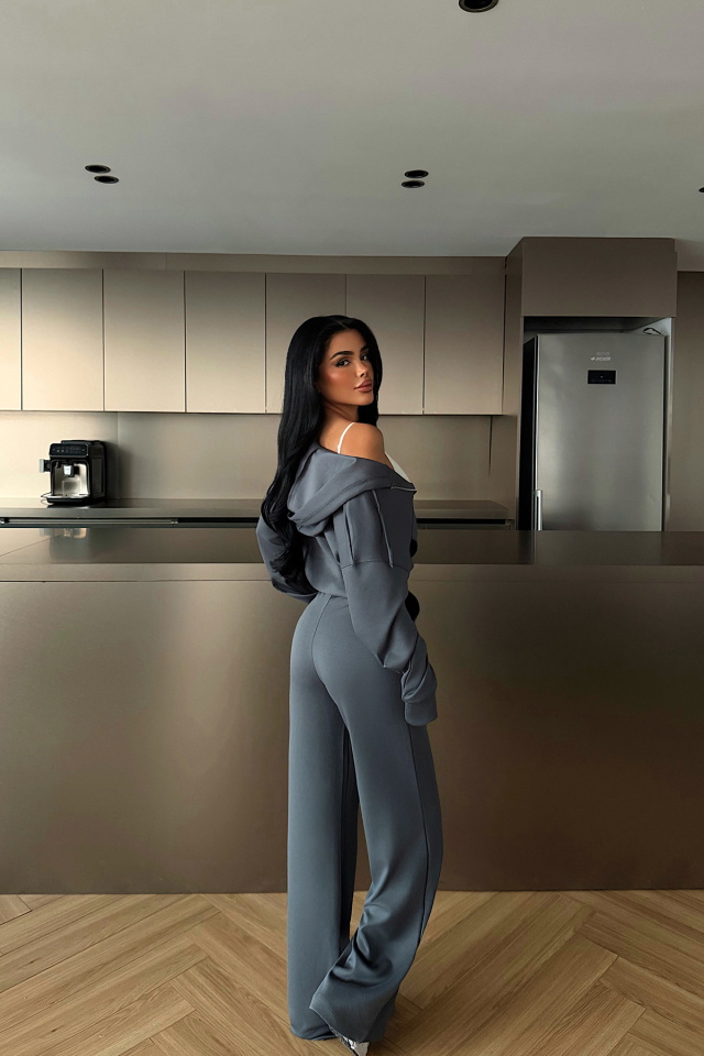 Antrasit Jessalyn eşofman takımı ATE-4681 - 4