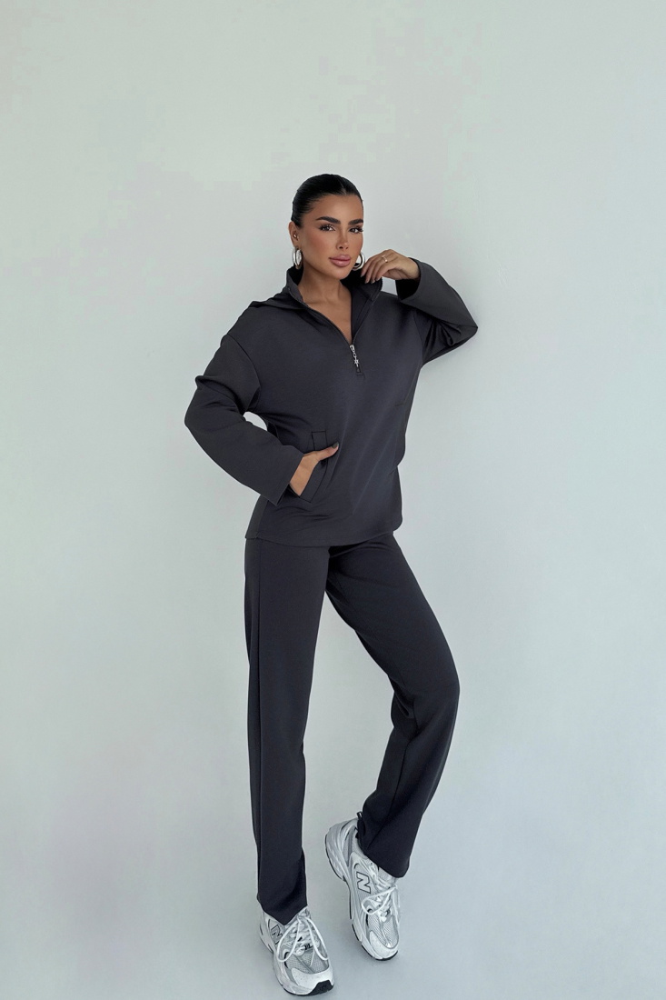 Antrasit Naerys Fermuar Detaylı Eşofman Takım ATE-2434 - EYYO