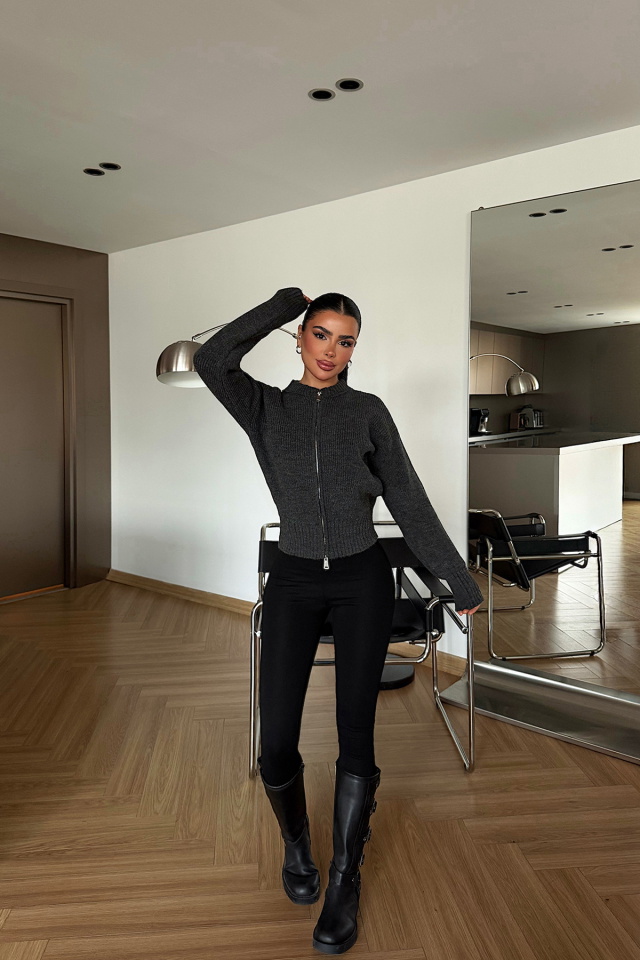 Antrasit Lilja Triko Hırka ATE-4060 - 2