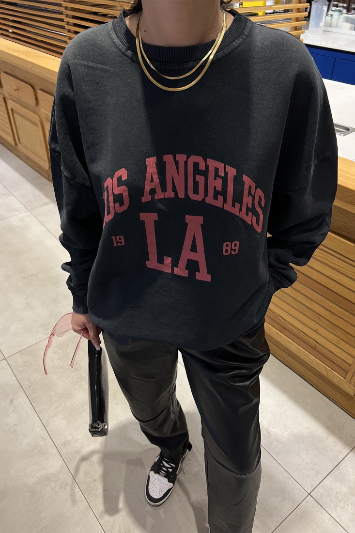 Antrasit Los Angeles Yazılı Sweat ATE3083 - EYYO