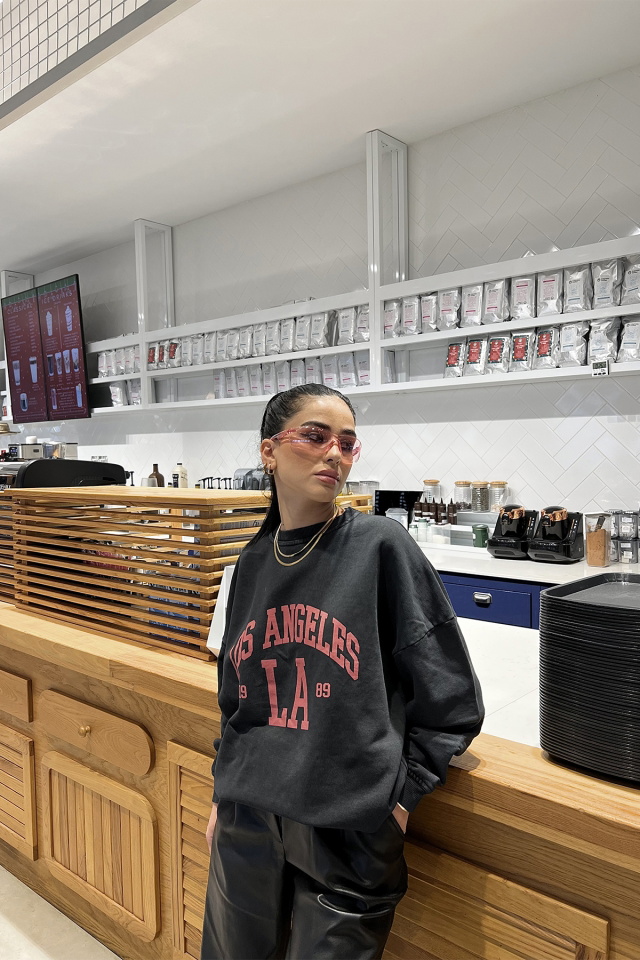 Antrasit Los Angeles Yazılı Sweat ATE3083 - 5