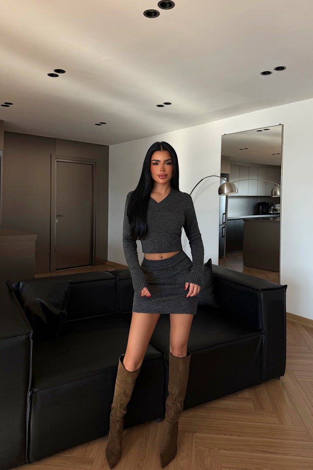 Antrasit İlue Triko Takım -