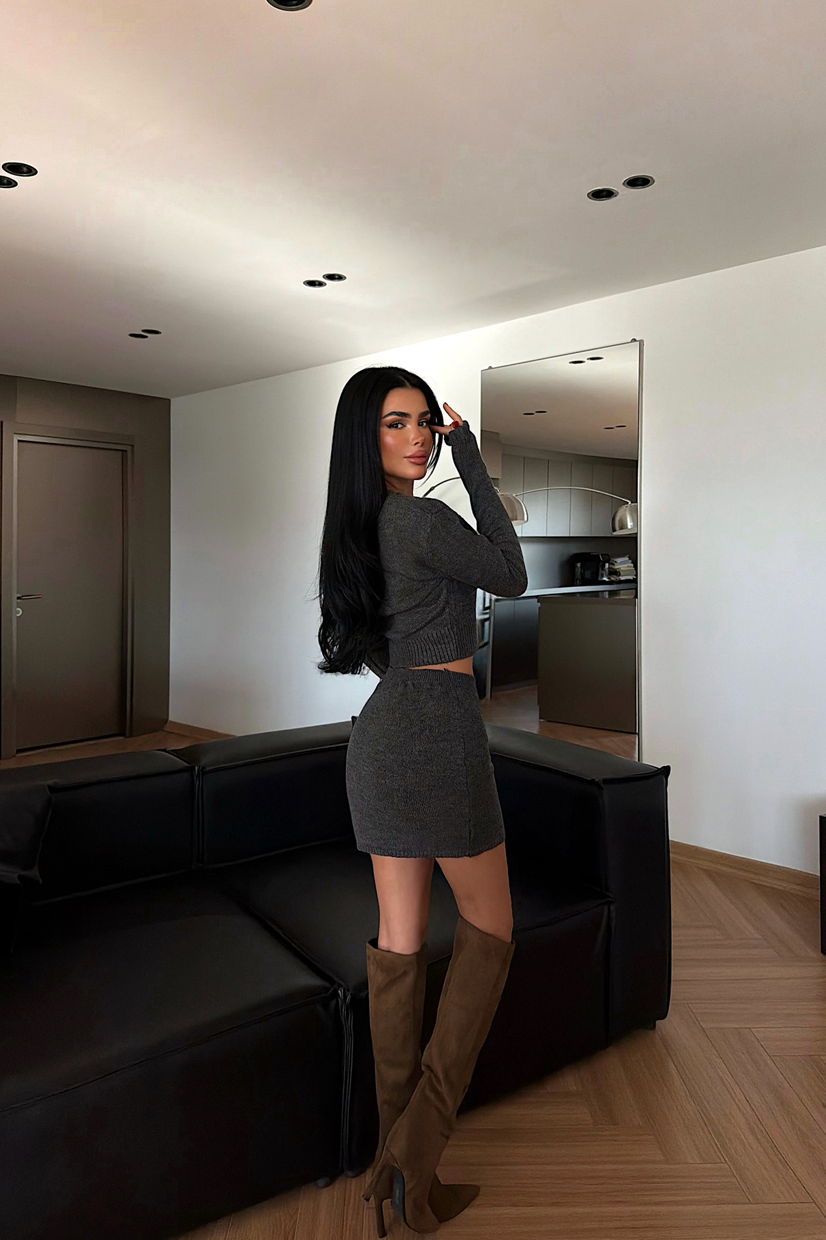 Antrasit İlue Triko Takım - 4
