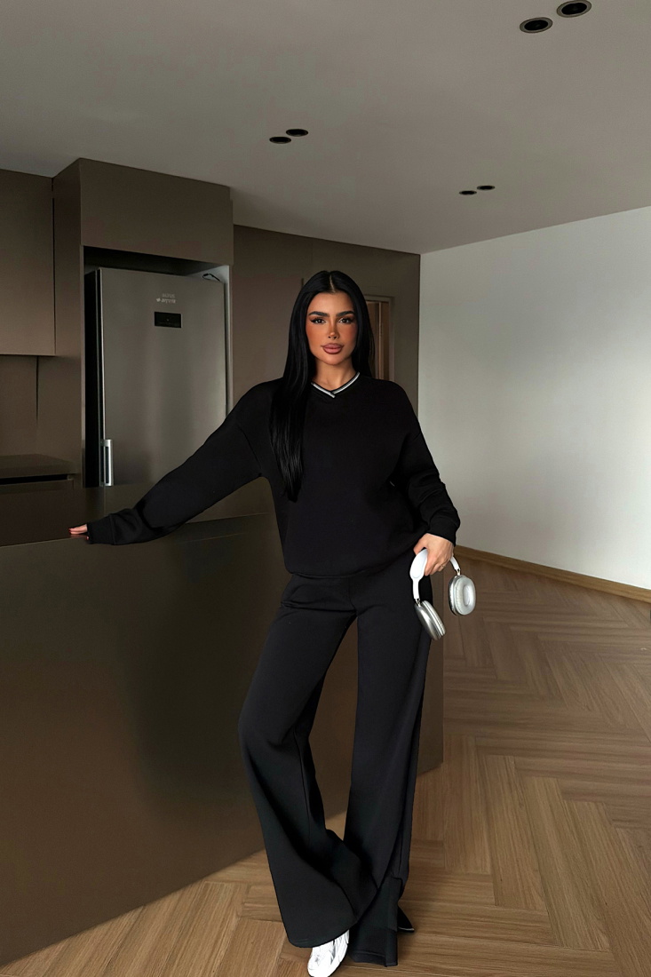 Siyah Kassel Eşofman Takımı ATE-4281 - EYYO