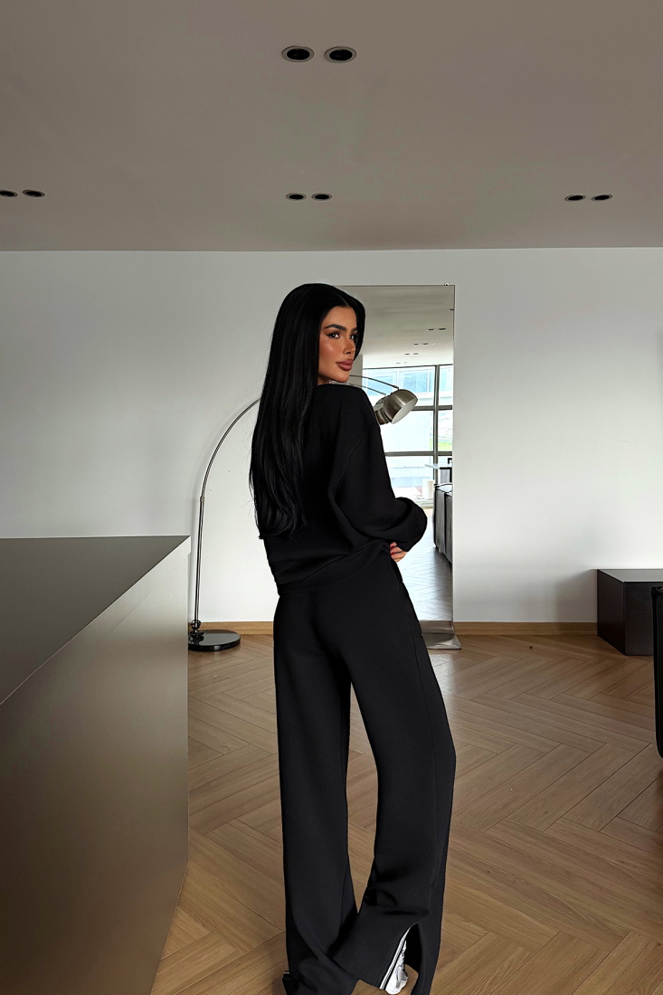 Siyah Kassel Eşofman Takımı ATE-4281 - EYYO