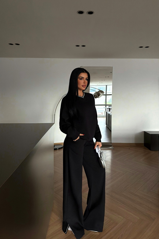 Siyah Kassel Eşofman Takımı ATE-4281 - 4