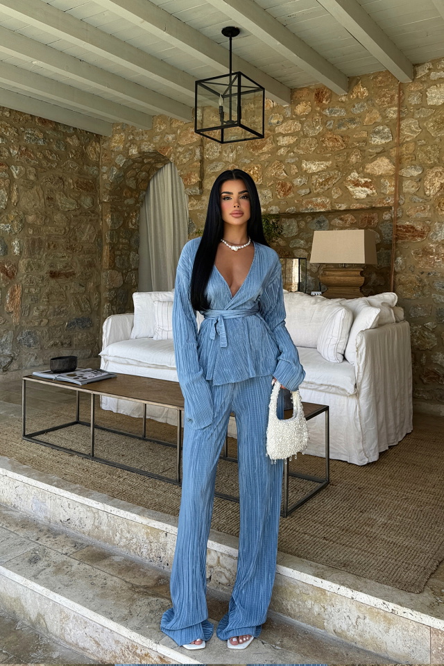 İndigo Valerie Pantolonlu Takım ATE-1148 - 4