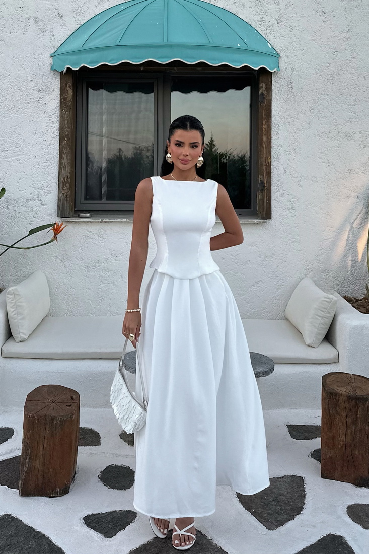 Beyaz Emma Etekli Takım ATE-1152 - EYYO